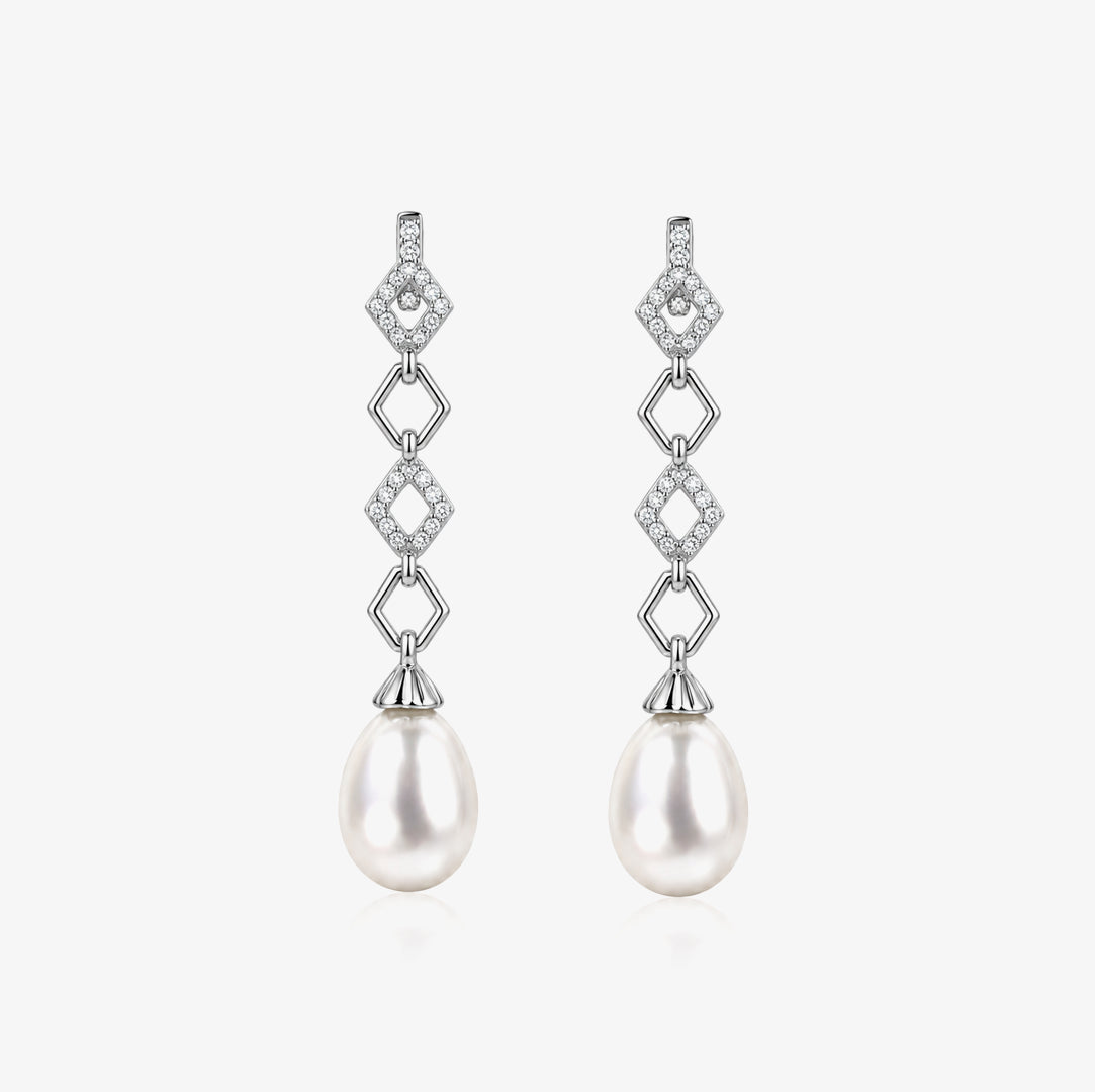Pendientes Perlas Piedras Largos