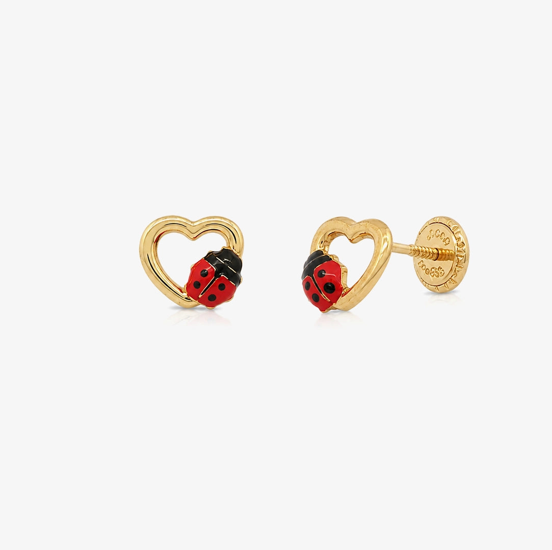 Pendientes Corazón Mariquita