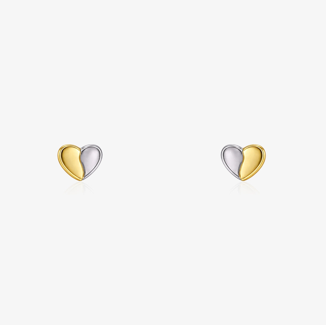 Two-tone Heart Earrings