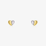 Two-tone Heart Earrings