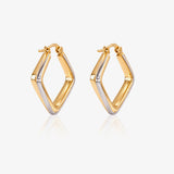 Two-Tone Square Hoop Earring