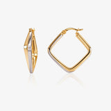 Two-Tone Square Hoop Earring