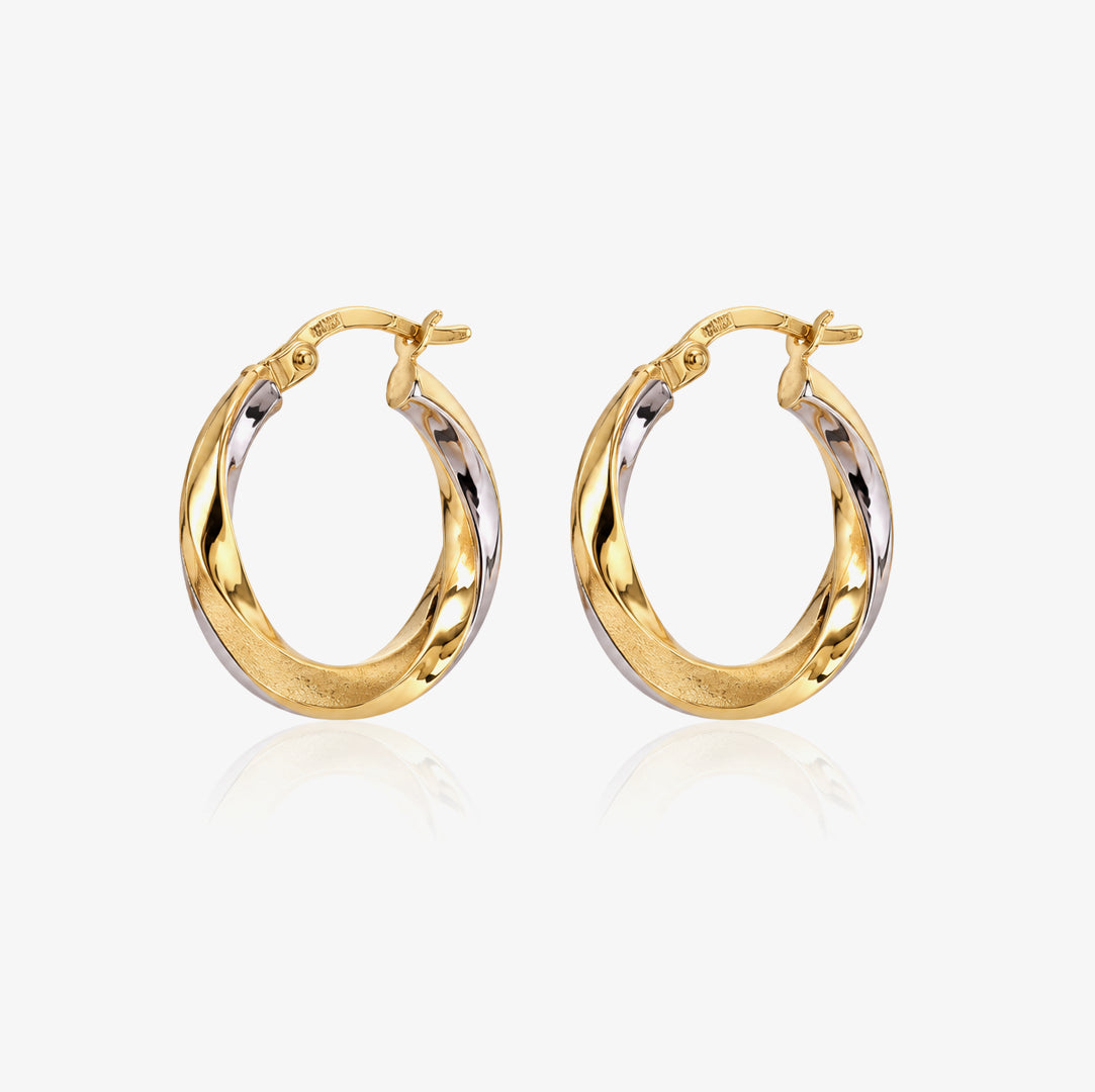 Pendientes Aro Bicolor Torneado
