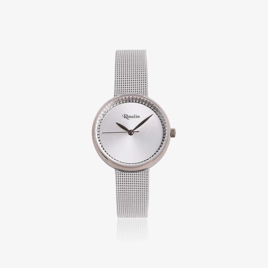 Reloj - Malla Bisel - Plateado