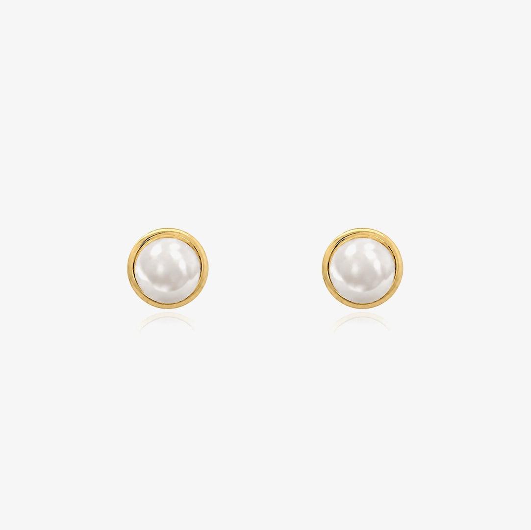 Button Pearl Earrings