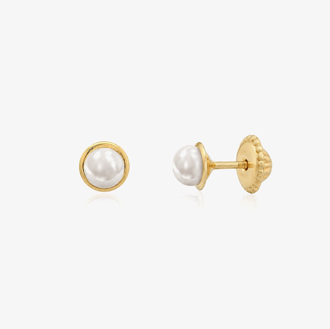 Button Pearl Earrings