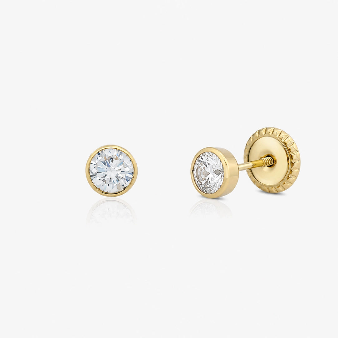Pairs Gold9 Thread Round Stones 3mm