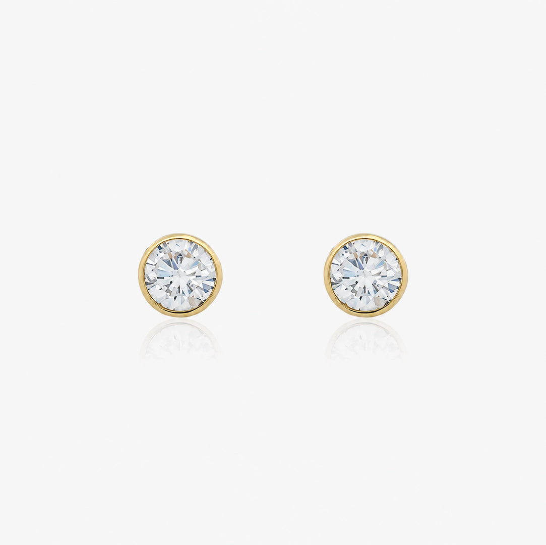 Pairs Gold9 Thread Round Stones 3mm
