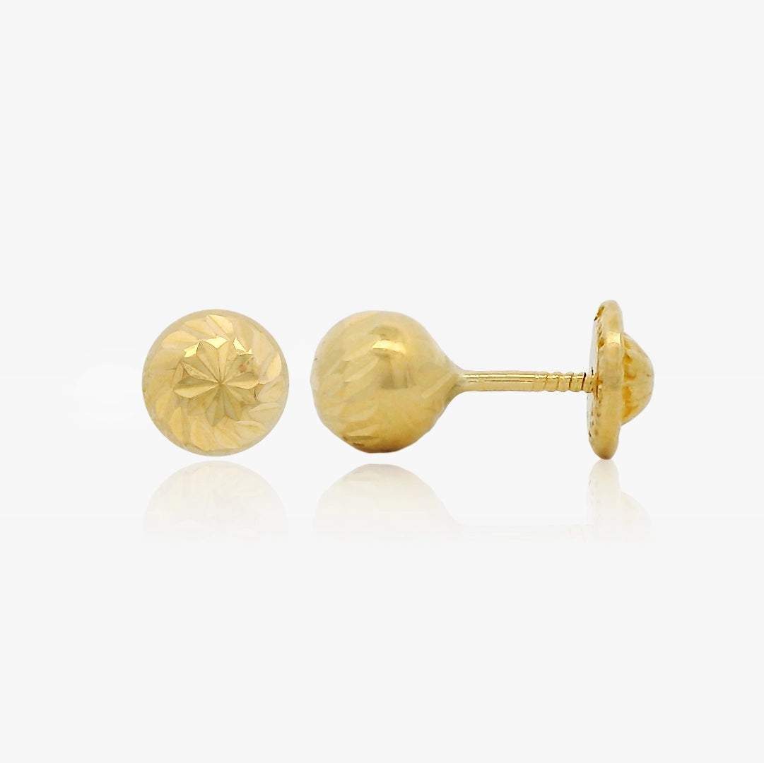 Pendientes bolas tallados