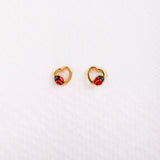 Ladybug heart earrings