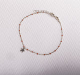 Coral Star Anklet Sterling Silver