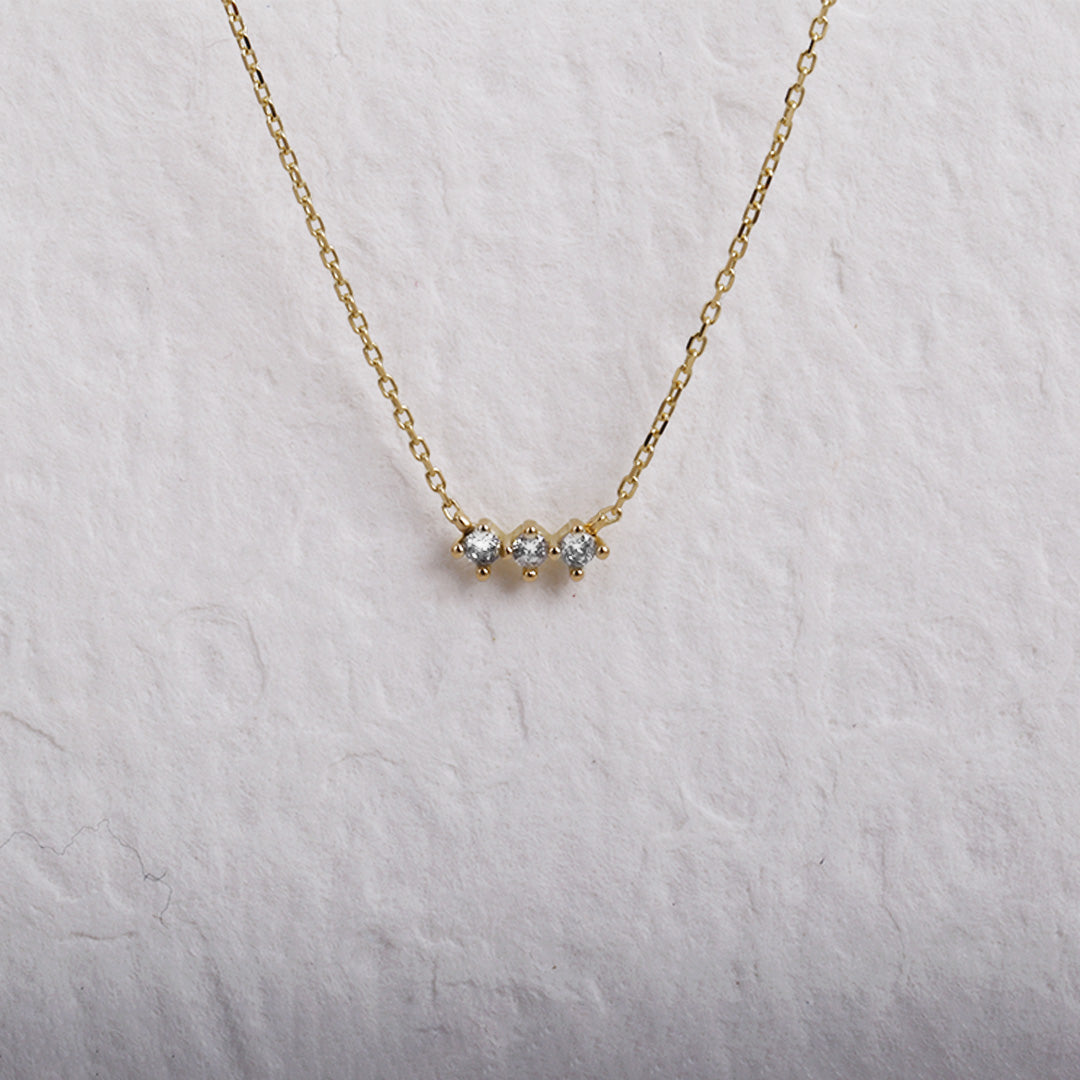 Gargantilla Oro Piedras Triple Central 45 Cm